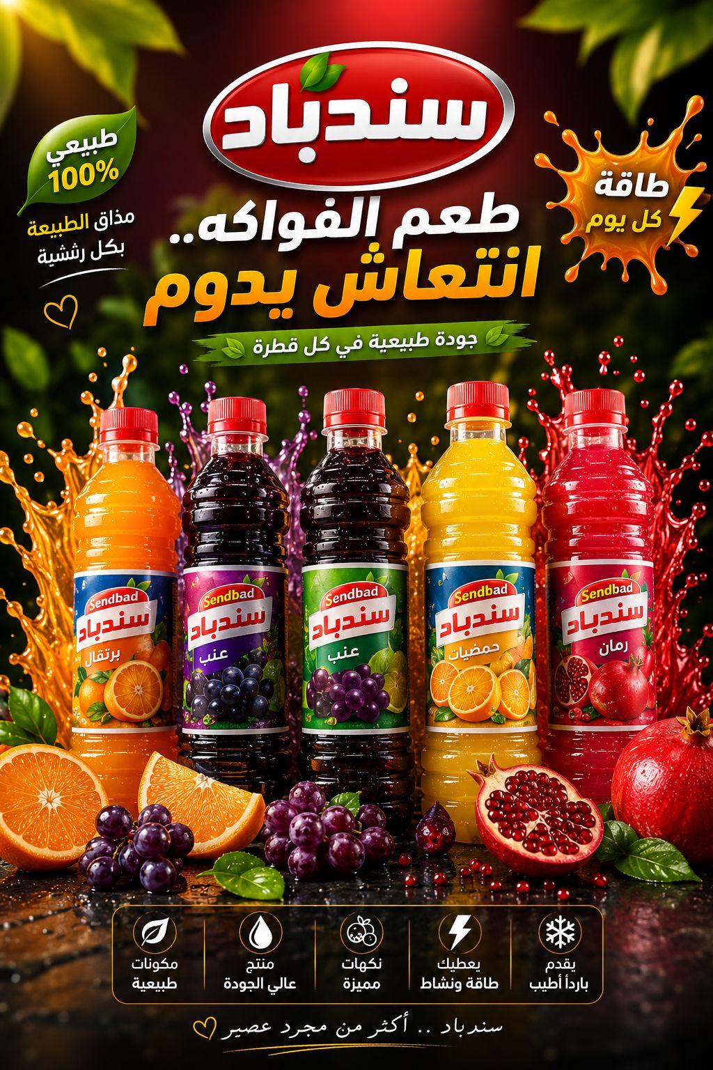 مجموعة زجاجات عصير جوهرة الشام الطازجة
